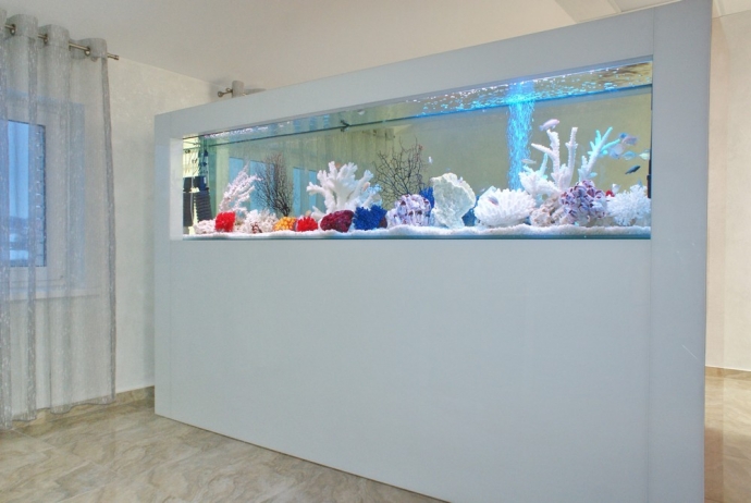 Тумба под аквариум – белое стекло